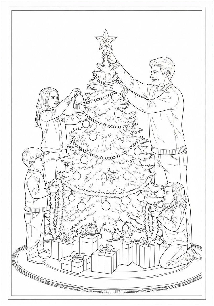 decorate the christmas tree Coloring page decorate the christmas tree