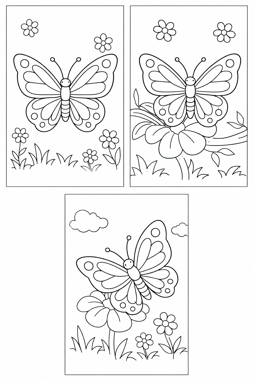 butterflies in the garden Coloring page butterflies in the garden