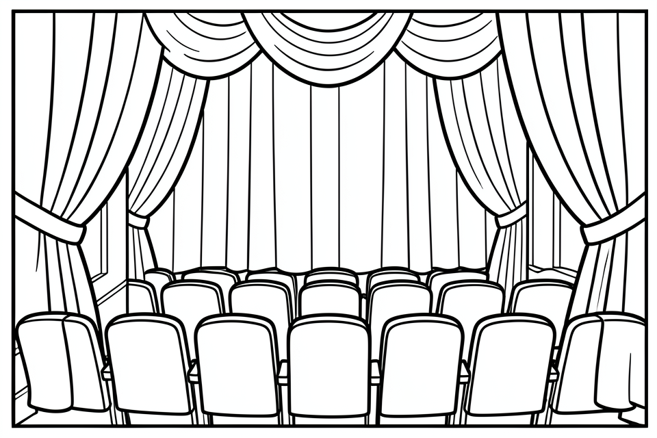 theater set Coloring page theater set