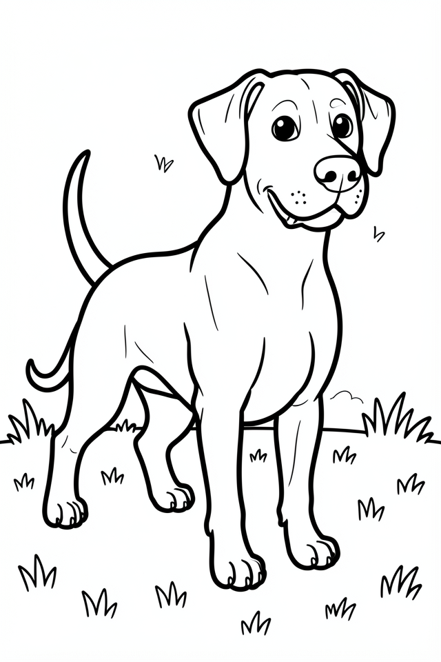Coloring page happy dog
