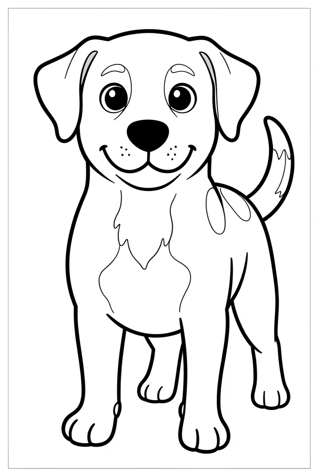 Coloring page happy puppy 