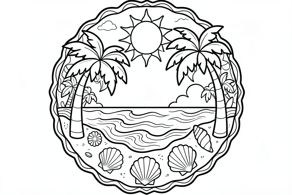 summer mandala Coloring page summer mandala