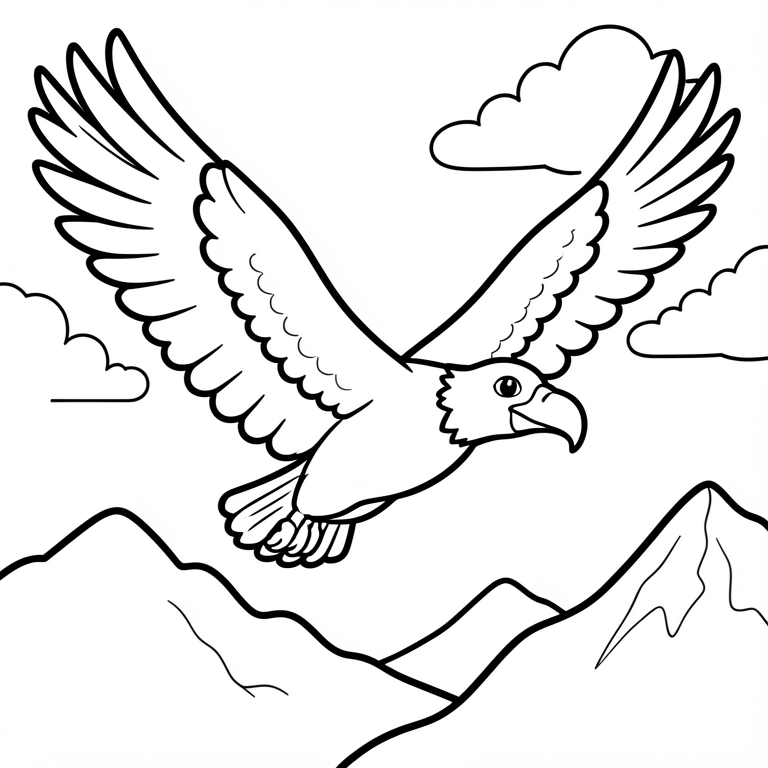 condor in the mountains Coloring page condor in the mountains