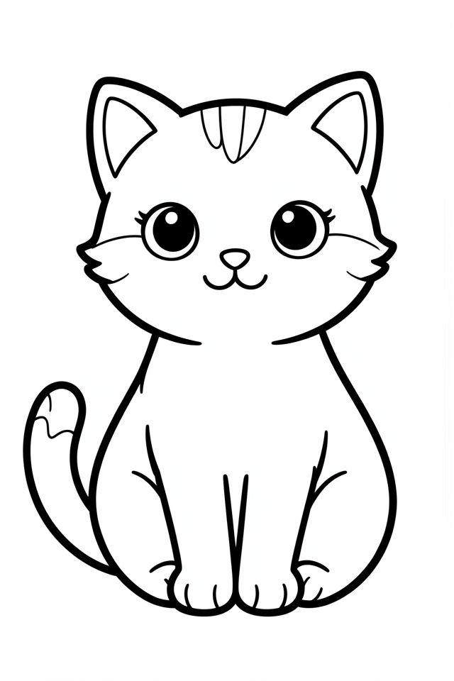cute cat Coloring page cute cat