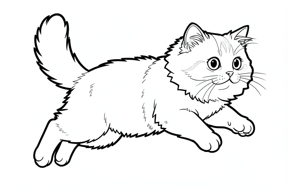 a persian cat that jumps Coloring page a persian cat that jumps