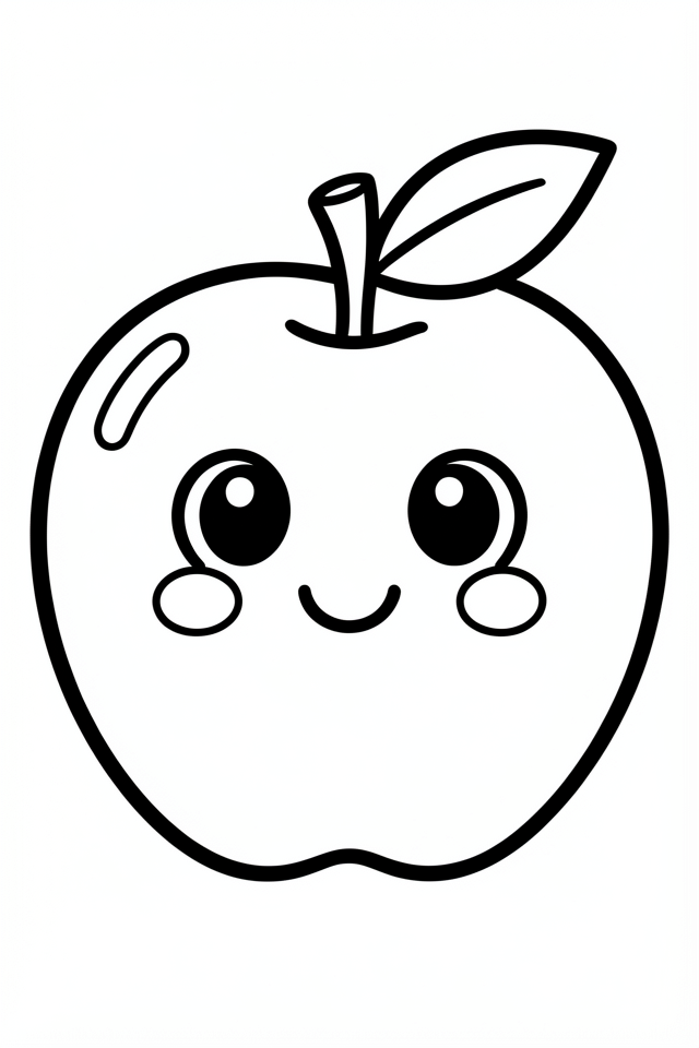 Coloring page a cheerful apple