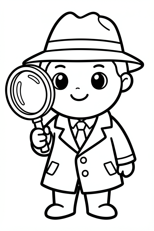 a detective Coloring page a detective