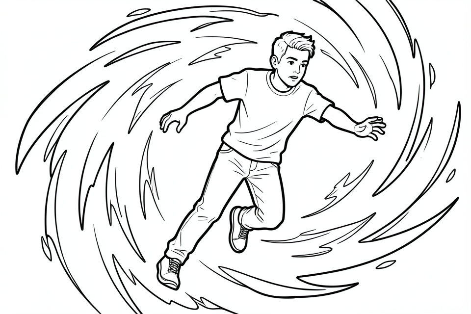 man teleports himself Coloring page man teleports himself