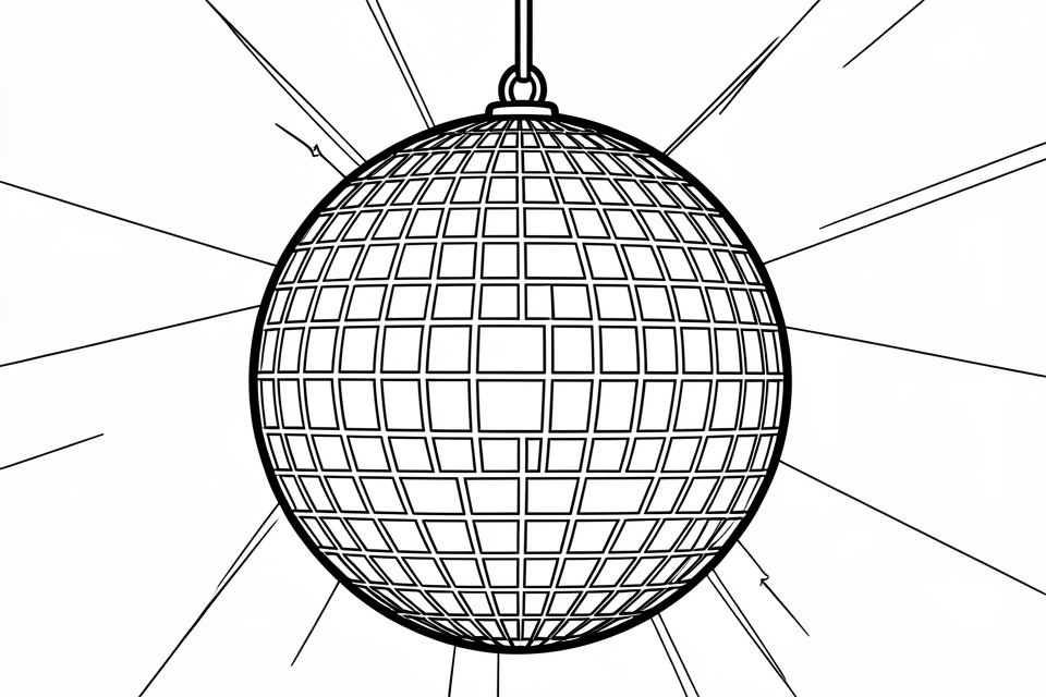 disco ball Coloring page disco ball