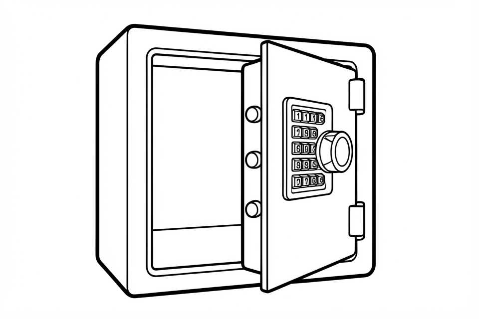 safe with lock Coloring page safe with lock