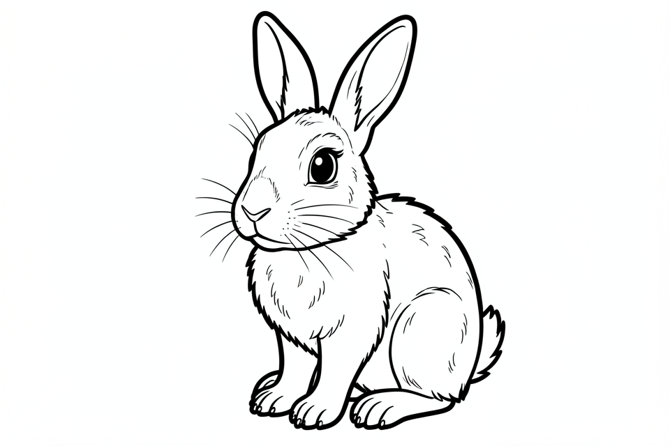 Coloring page rabbit