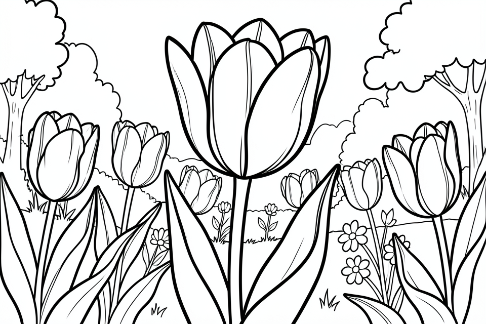 tulips Coloring page tulips