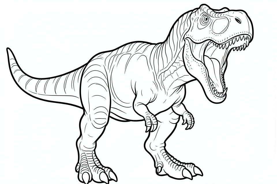 roaring t-rex Coloring page roaring t-rex