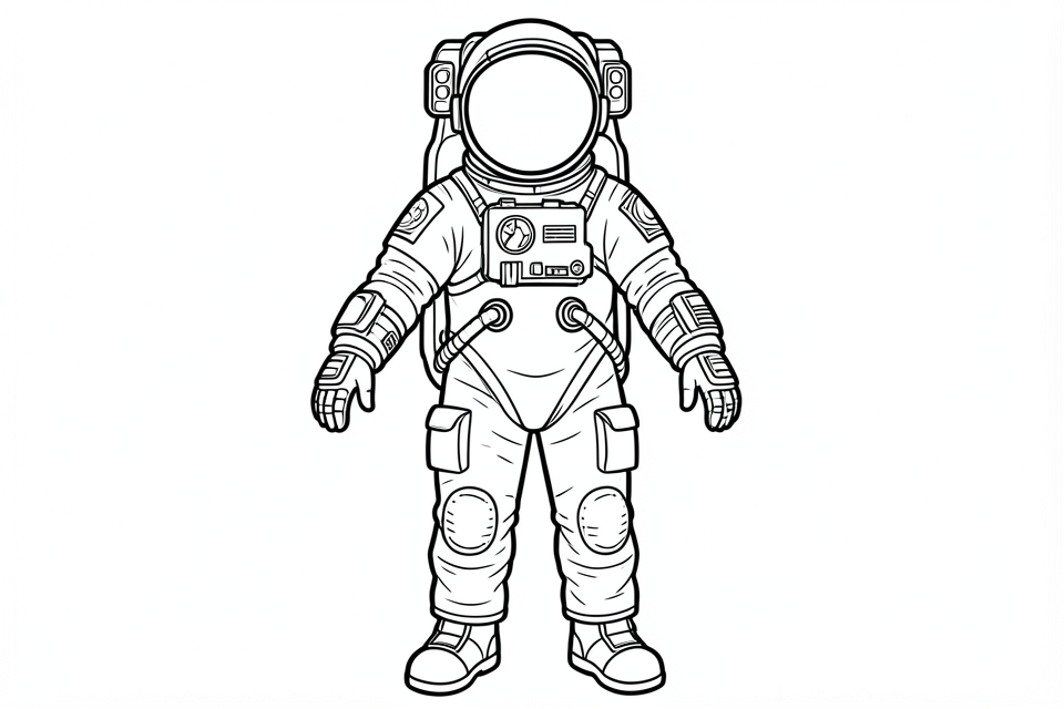 Coloring page spacesuit for an astronaut