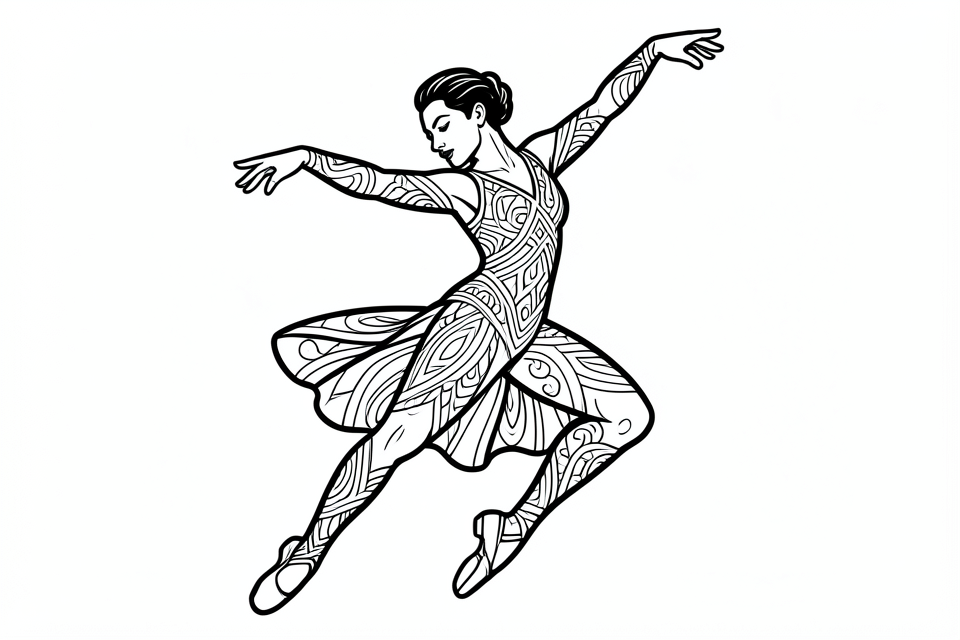 modern jazz dancer Coloring page modern jazz dancer