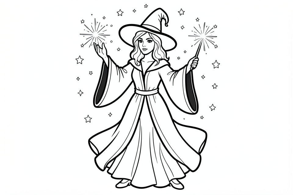 sorceress Coloring page sorceress