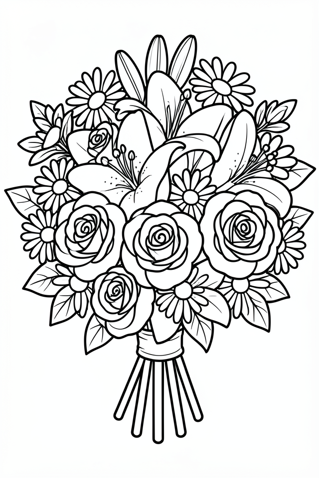 bouquet Coloring page bouquet