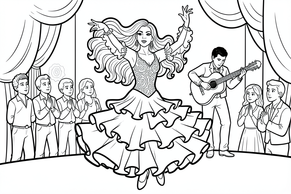 flamenco Coloring page flamenco