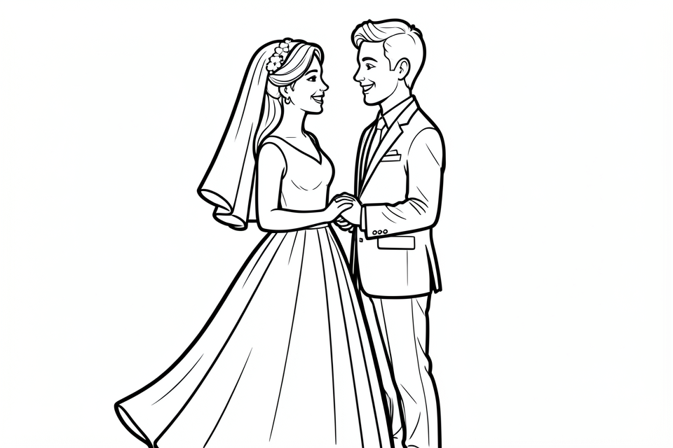 wedding Coloring page wedding