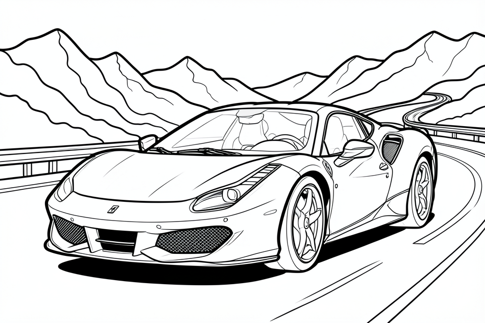 Coloring page ferrari 