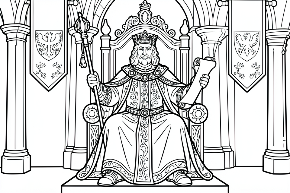 king on the throne Coloring page king on the throne