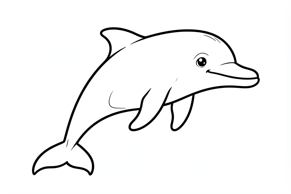 Coloring page dolphin