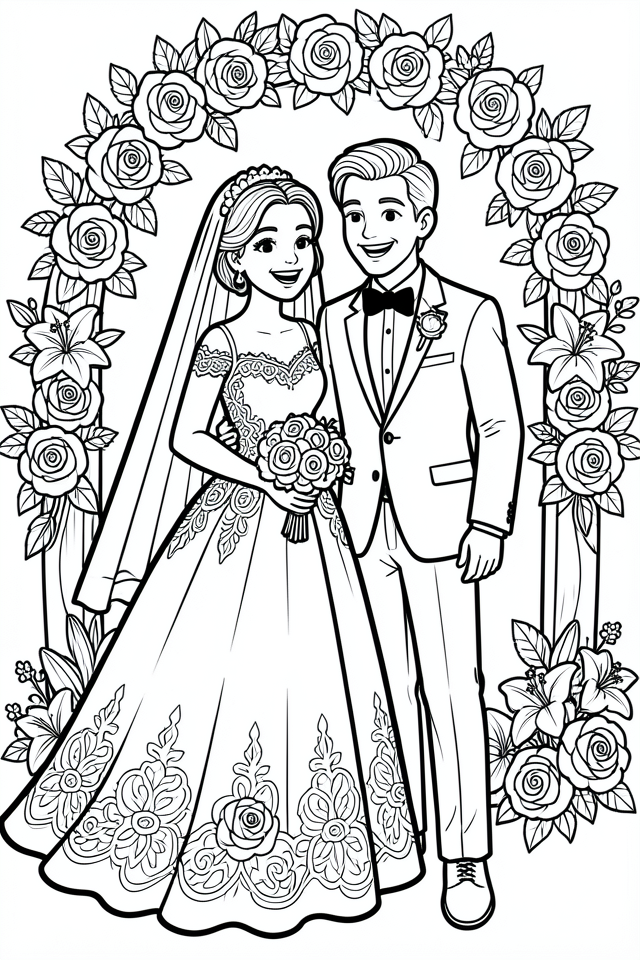 wedding Coloring page wedding