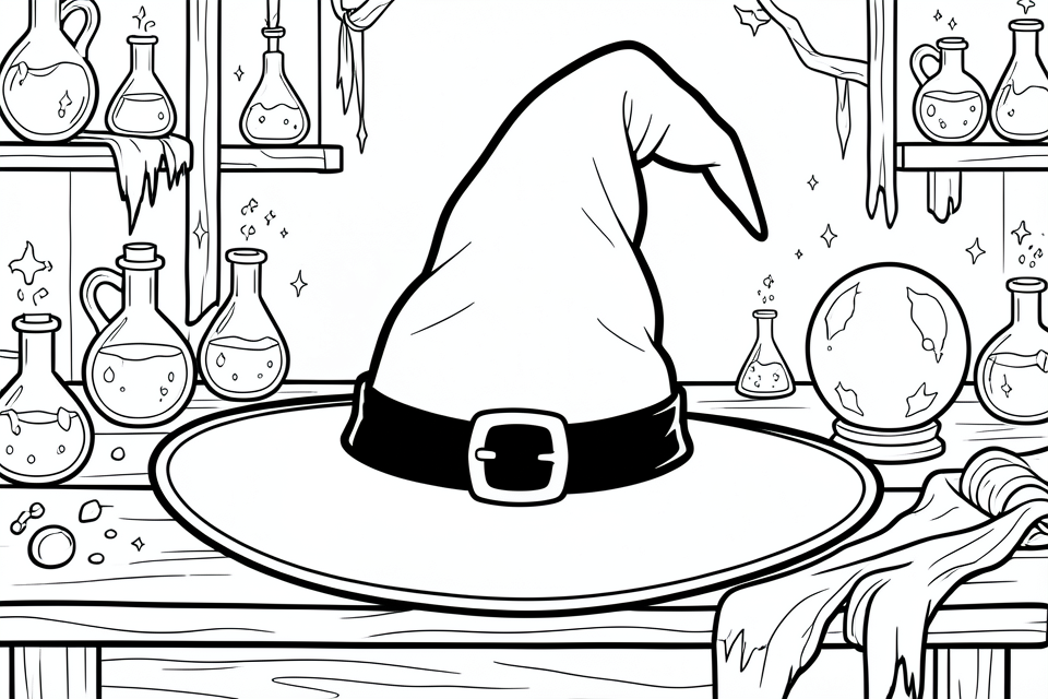 witch's hat Coloring page witch's hat