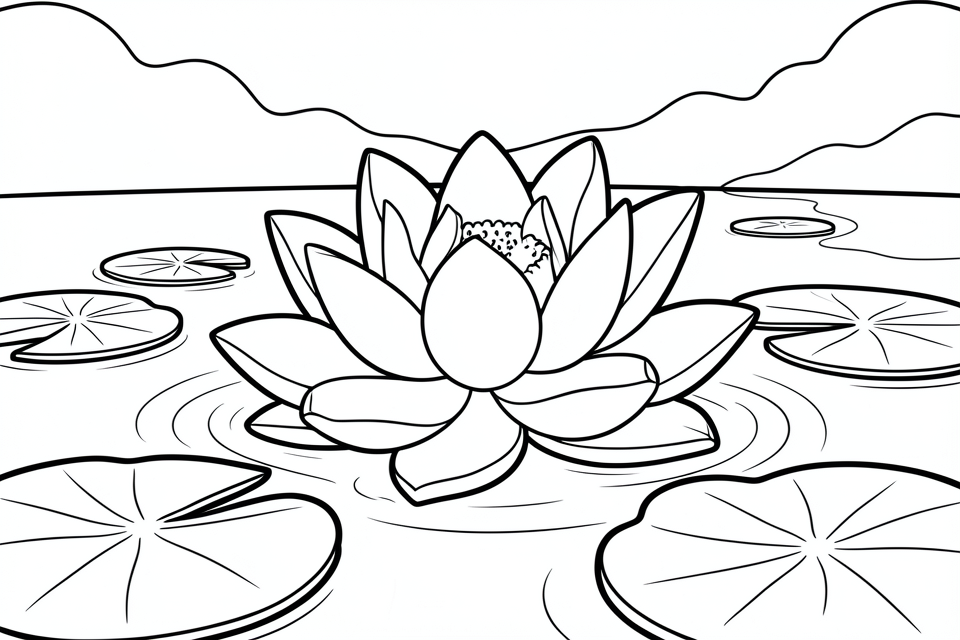 lotus flower Coloring page lotus flower
