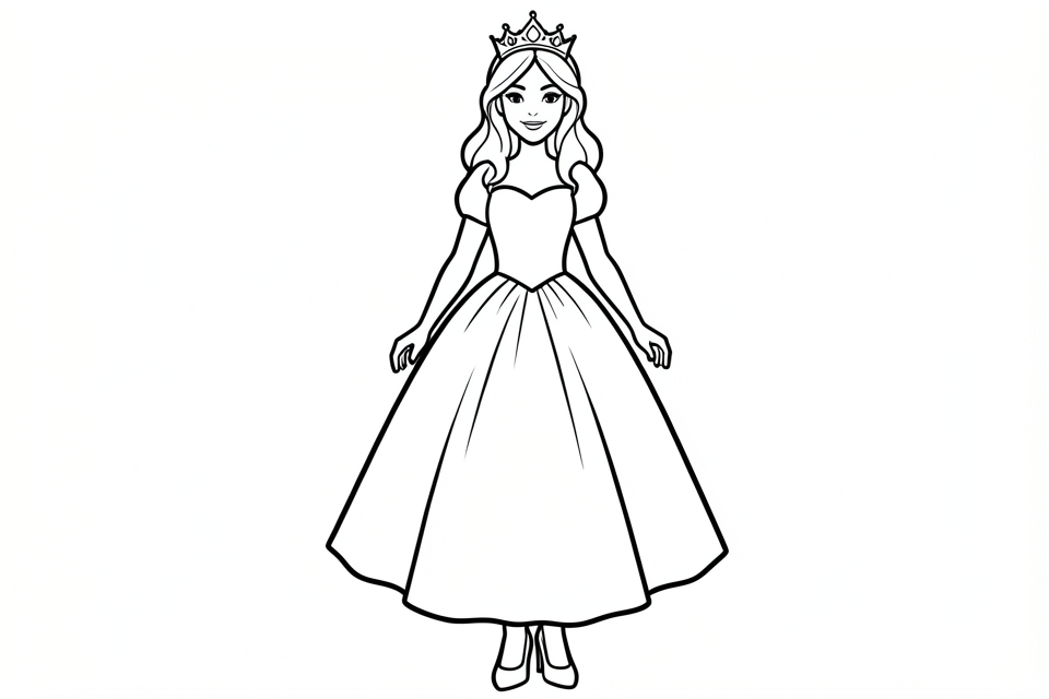 princess with a little crown Coloring page princess with a little crown