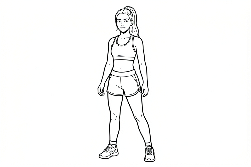 woman in sportswear Coloring page woman in sportswear