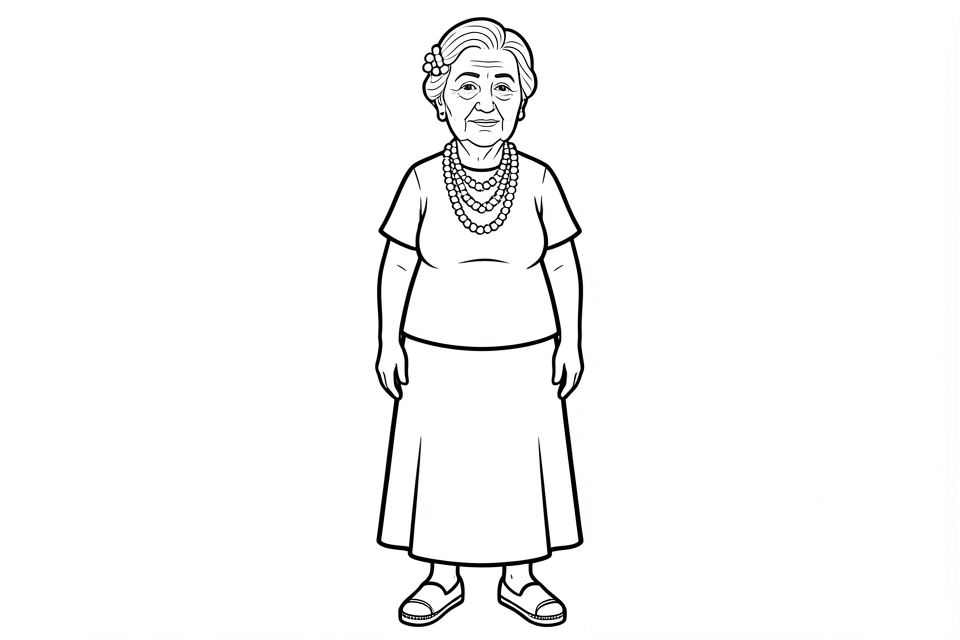 Coloring page grandmother