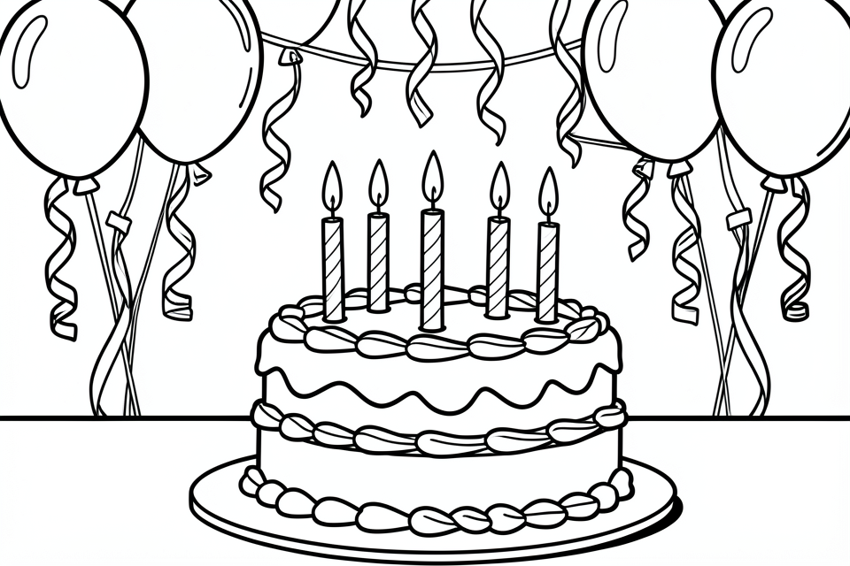 birthday cake Coloring page birthday cake