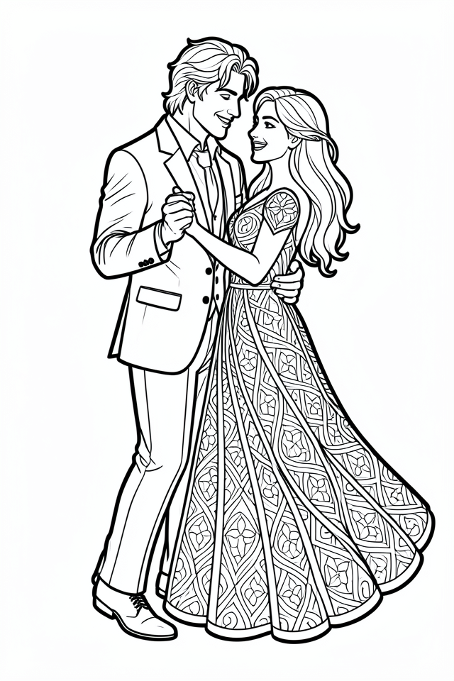 dancing couple Coloring page dancing couple
