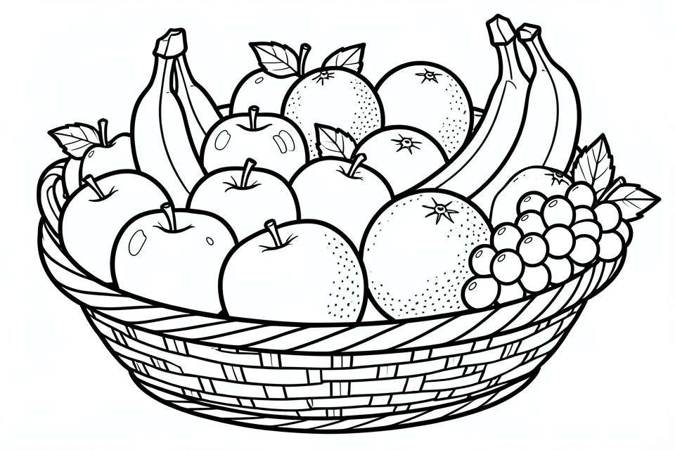 fruit basket Coloring page fruit basket