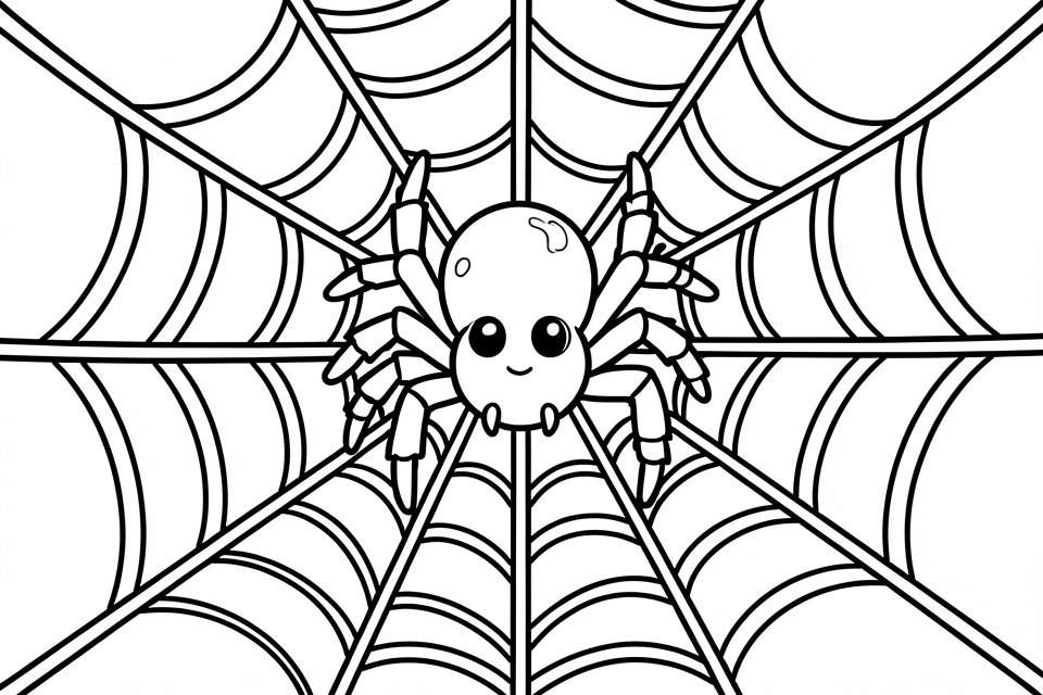 spider in the web Coloring page spider in the web