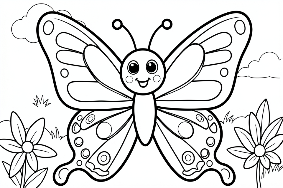 cute butterfly Coloring page cute butterfly