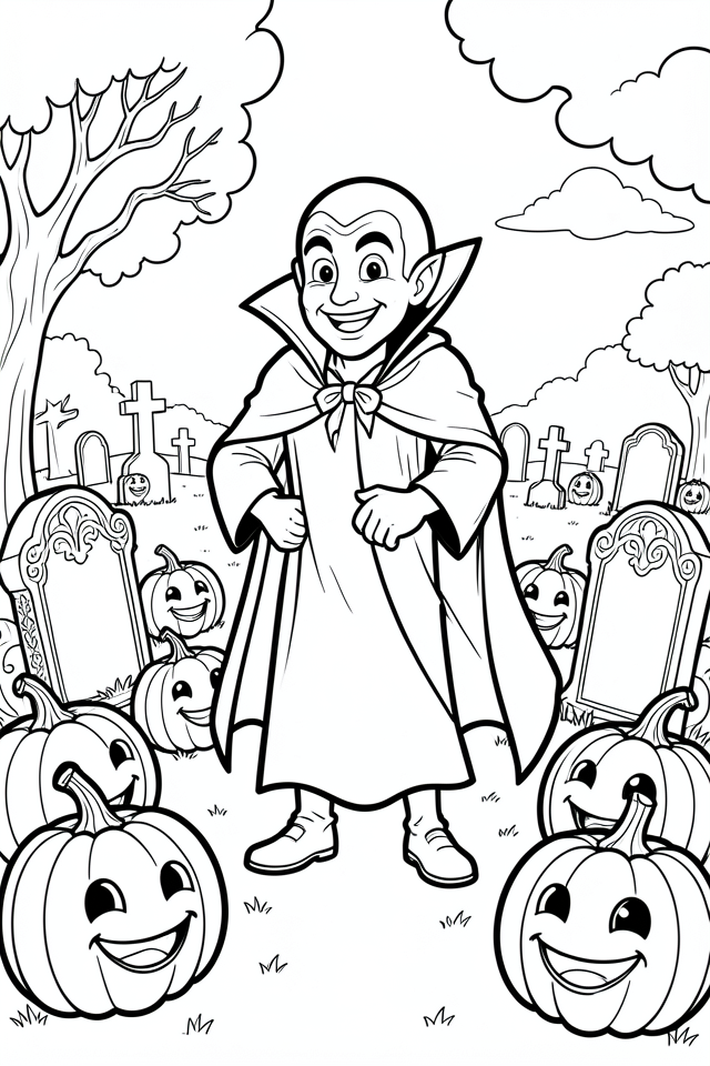 vampire in the graveyard Coloring page vampire in the graveyard