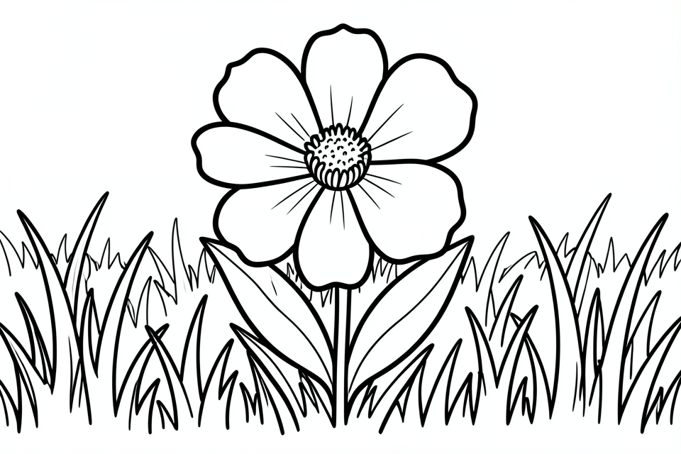 flower in a meadow Coloring page flower in a meadow