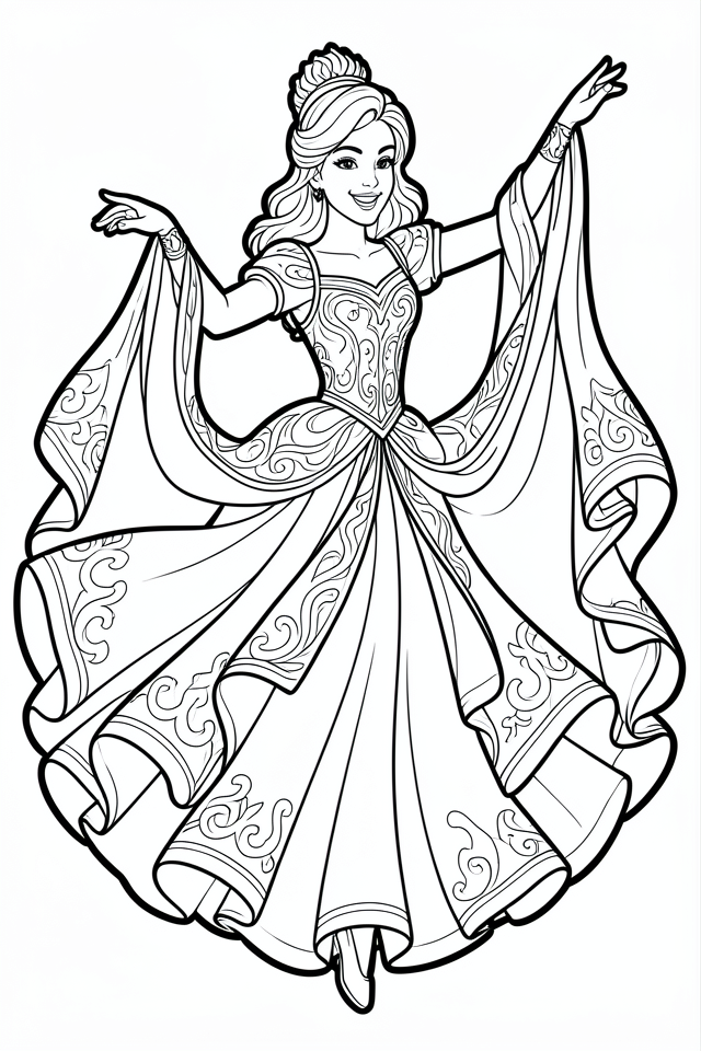dancing princess Coloring page dancing princess