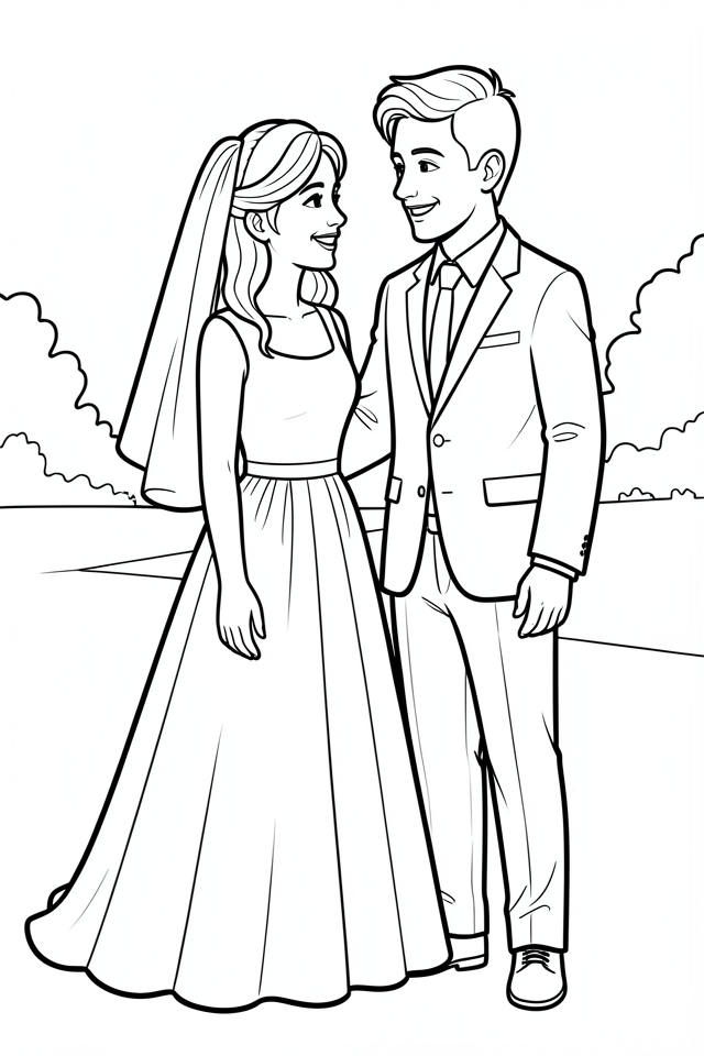 wedding Coloring page wedding