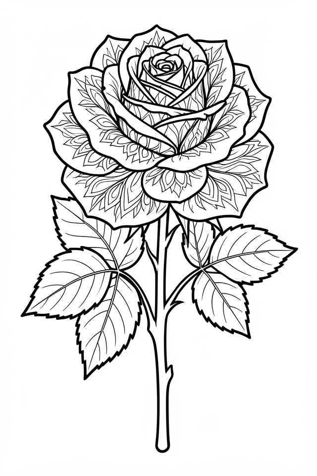rose Coloring page rose