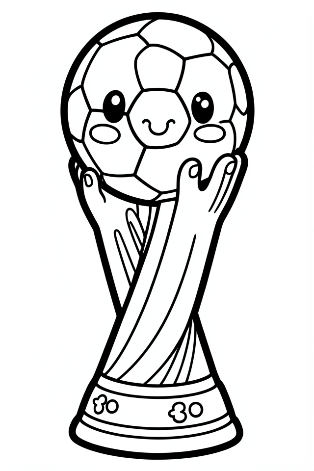 world cup football cup Coloring page world cup football cup
