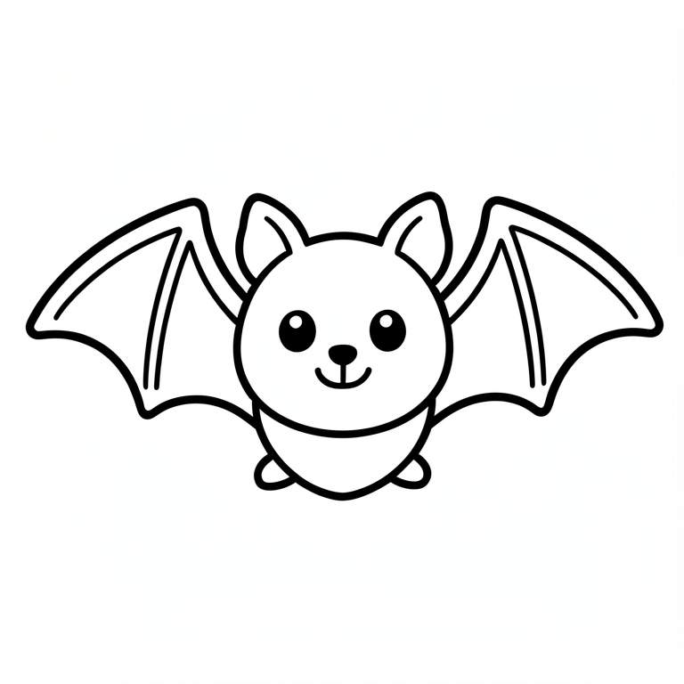 Coloring page cute halloween bat