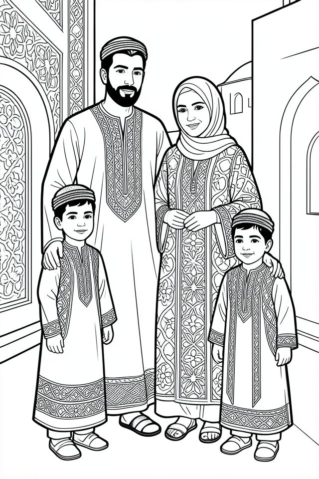 traditional tunisian clothing Coloring page traditional tunisian clothing