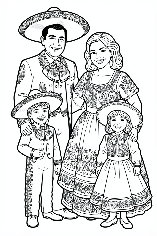 traditional mexican clothing Coloring page traditional mexican clothing