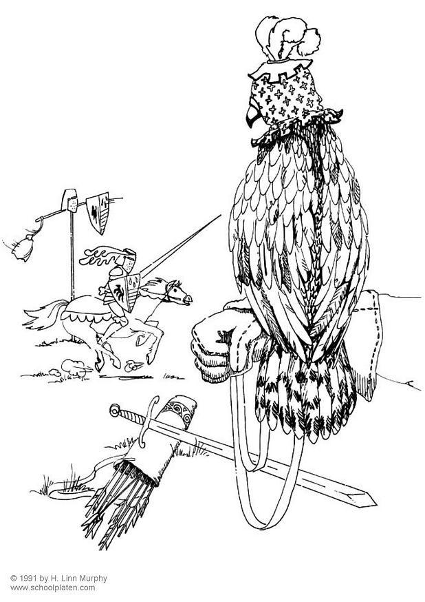 Coloring page falconer