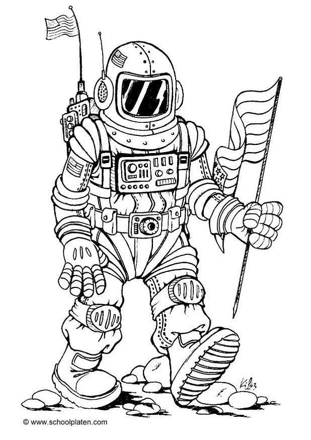 Coloring page astronaut