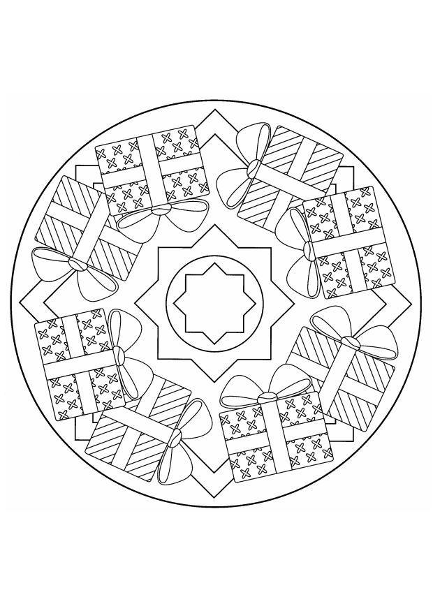 christmas mandala Coloring page christmas mandala