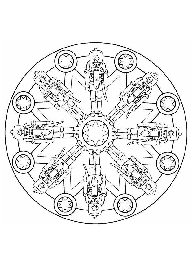 christmas mandala Coloring page christmas mandala